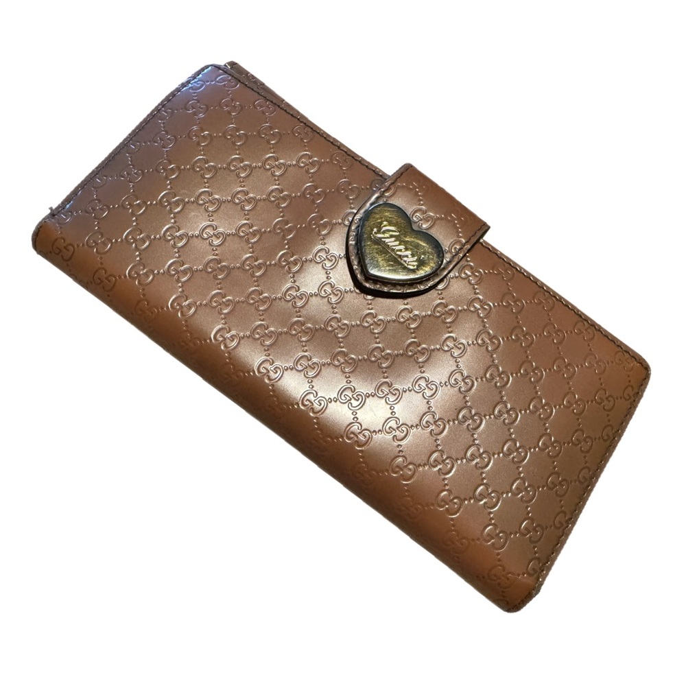 GUCCI Guccisima Patent Leather long Heart Wallet Authentic - Picture 16 of 16
